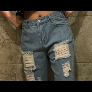 Distressed Mom jeans